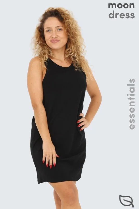 Elegant day dress for brunch -W Moon Day Dress - Black