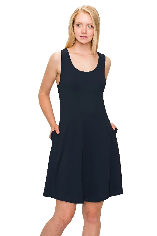 Women's wrap dresses with metallic-Sleeveless Tunic Dress
