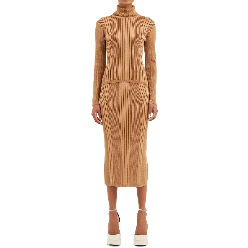 Women's wrap dresses with pastel colors-French Connection Womens Mari Side Slit Long Pencil Skirt