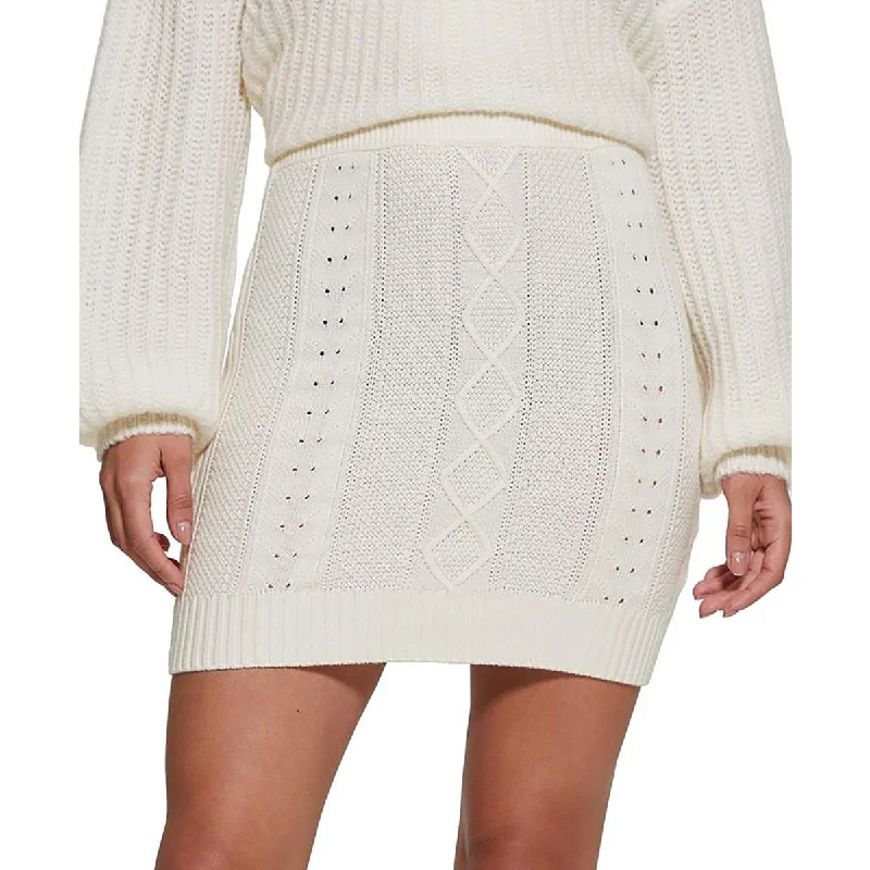 Wrap dresses for Valentine's Day dates-Guess Womens Brielle Knit Mini Pencil Skirt