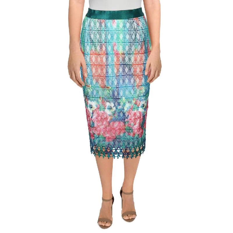 Wrap dresses for Easter-Gracia Womens Lace Midi Pencil Skirt