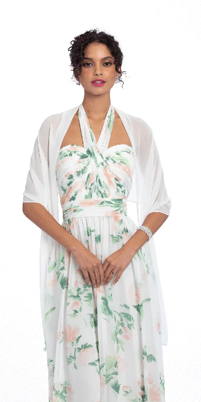 Bridesmaid dress with long sleeve details for cooler weather -Chiffon Shawl