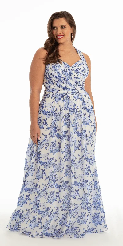Affordable long bridesmaid dress for wedding -Sweetheart Floral A Line Dress with X Back Affordable long bridesmaid dress for wedding -Sweetheart Floral A Line Dress with X Back
