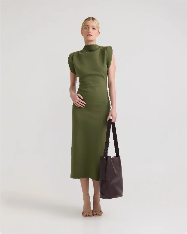 Women’s office work dress with clean-cut details -Genevieve Ponti Dress