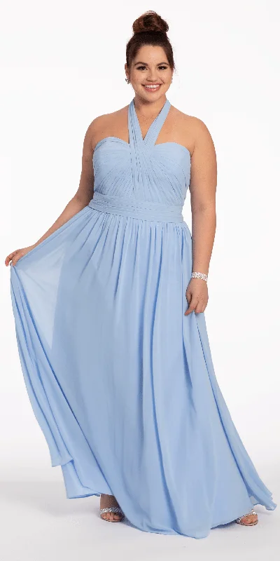 Off-shoulder bridesmaid dress for stylish wedding look -Tie Neck Halter Dress - Plus Off-shoulder bridesmaid dress for stylish wedding look -Tie Neck Halter Dress - Plus