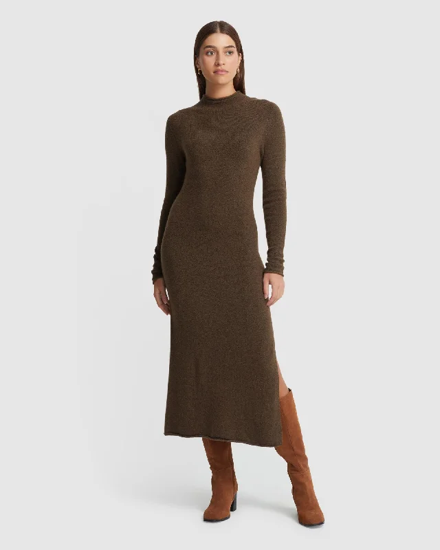 Women’s office work dress with knee-length style -Justine Yak Blend Dress