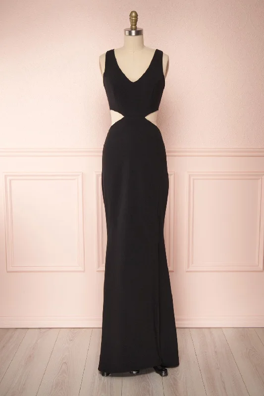 Classic bridesmaid dress with simple design -Kiira Black | Mermaid Gown
