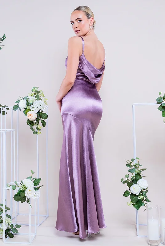 Trendy bridesmaid dresses for modern weddings -Goddiva Cowl Back Satin Maxi Dress - Rosepink Trendy bridesmaid dresses for modern weddings -Goddiva Cowl Back Satin Maxi Dress - Rosepink