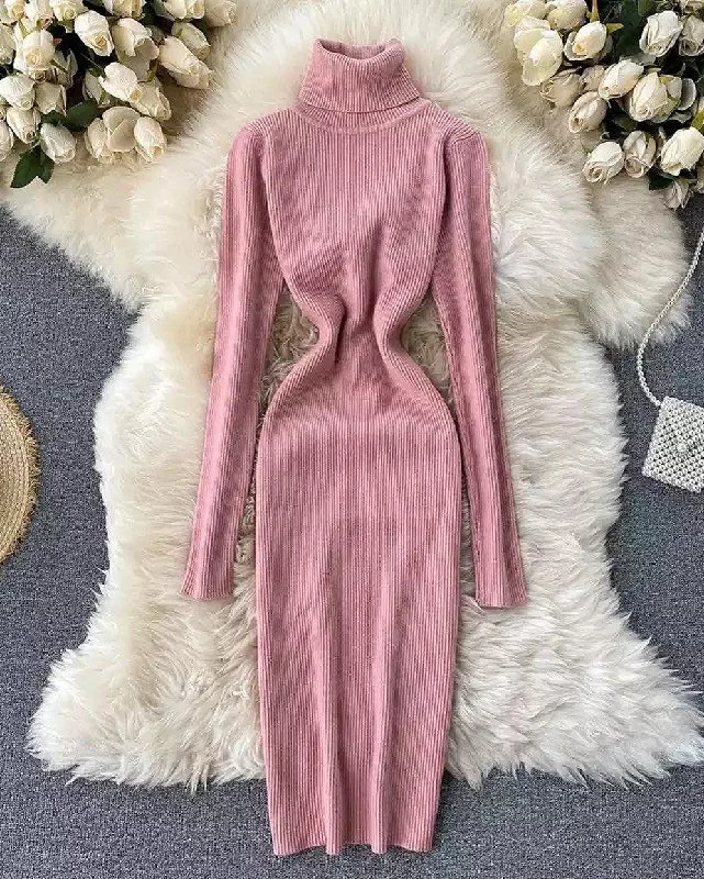 Women’s ruffled prom dress for volume and flair -Waber Knitted Dress