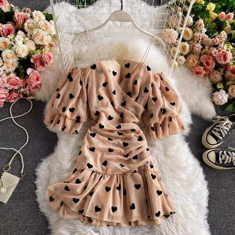 Women’s prom dress with tulle skirt -Bauble Hearts Summer Dress