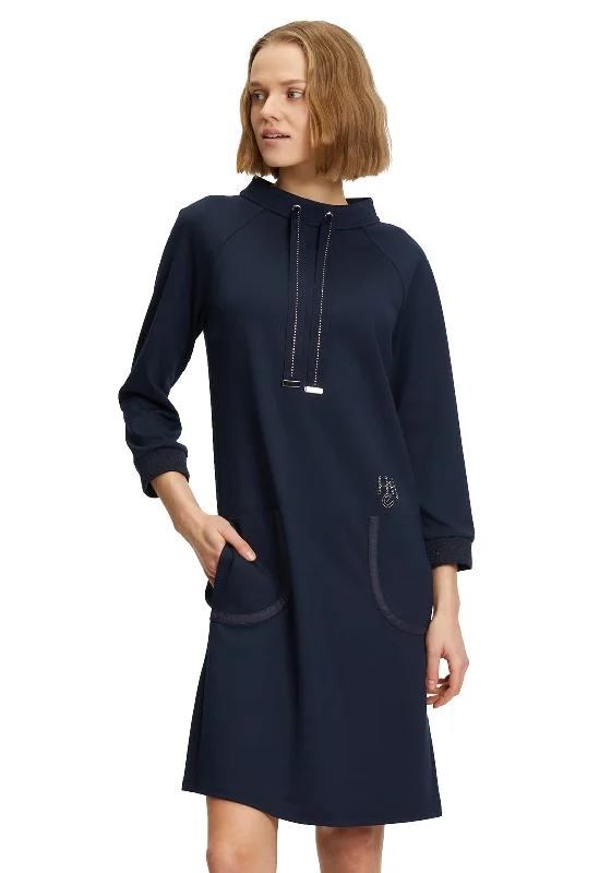 Wrap dresses for summer concerts-Betty Barclay Jersey Tunic Dress, Navy