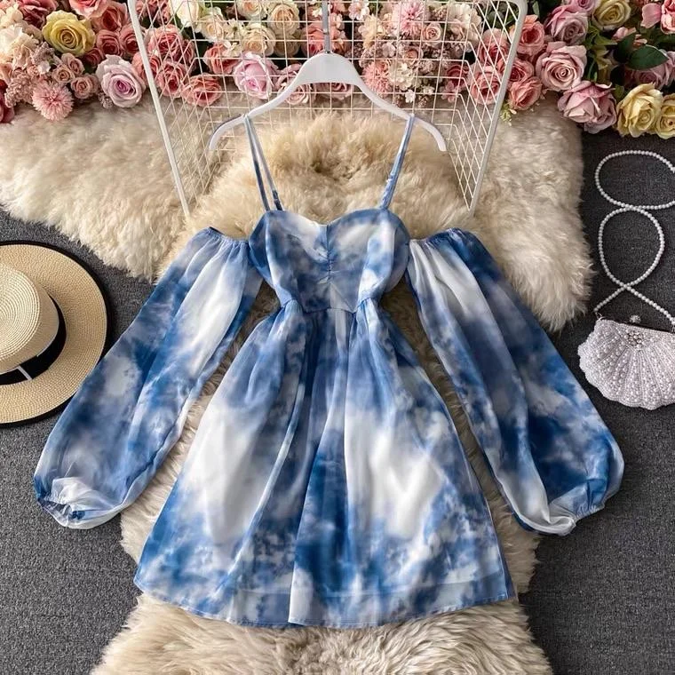 Women’s satin A-line prom dress for flowy movement -Boca Tie and Dye Dress