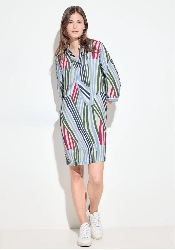 Wrap dresses for summer solstice-Cecil Muslin Tunic Dress, Vanilla Multi