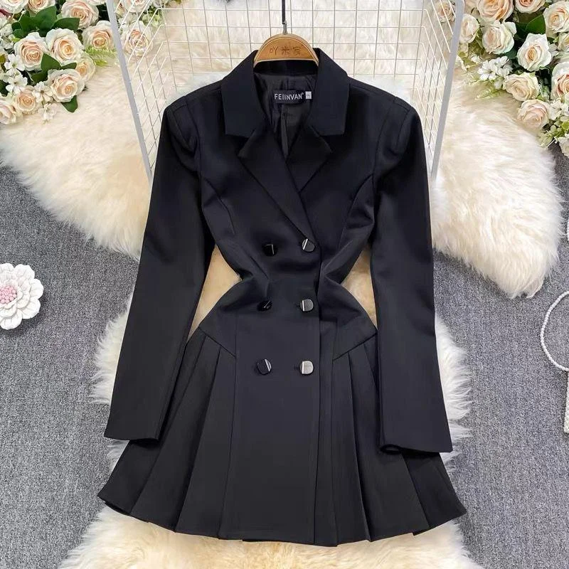 Women’s ruffled prom dress for volume and flair -Chiara vintage statement blazer dress Women’s ruffled prom dress for volume and flair -Chiara vintage statement blazer dress