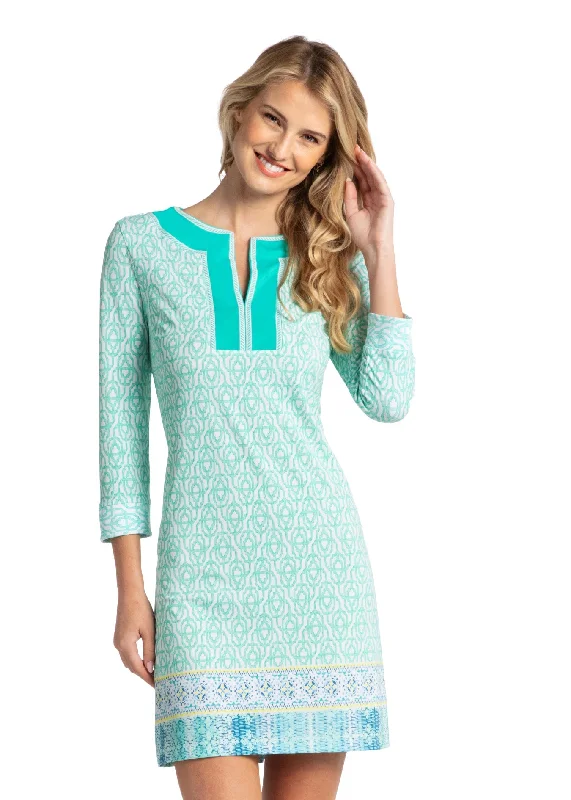 Women's wrap dresses with flowers-Coastal Cottage Tunic Dress