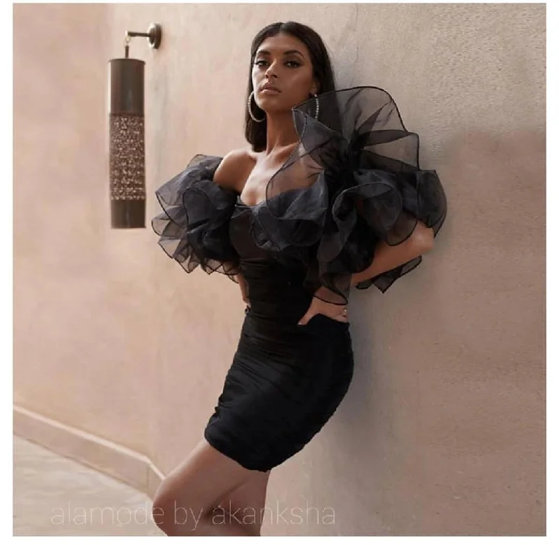 Women’s strapless prom dress with glittering details -Diana Ruffled Dress