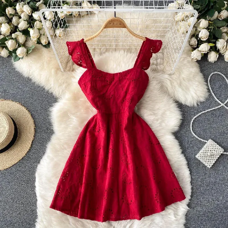 Women’s luxurious beaded prom dress for elegant shine -Felipe Eyelet Dress