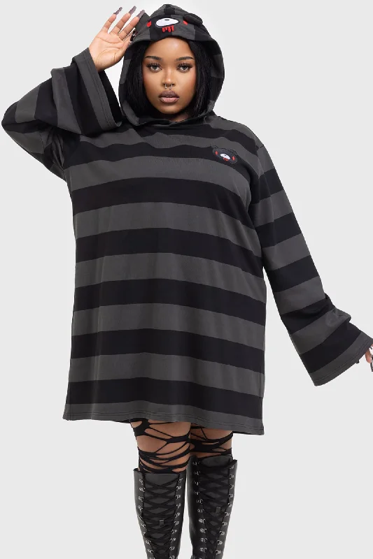 Women’s prom dress with dramatic train -Harajuku Hooded Dress [PLUS]