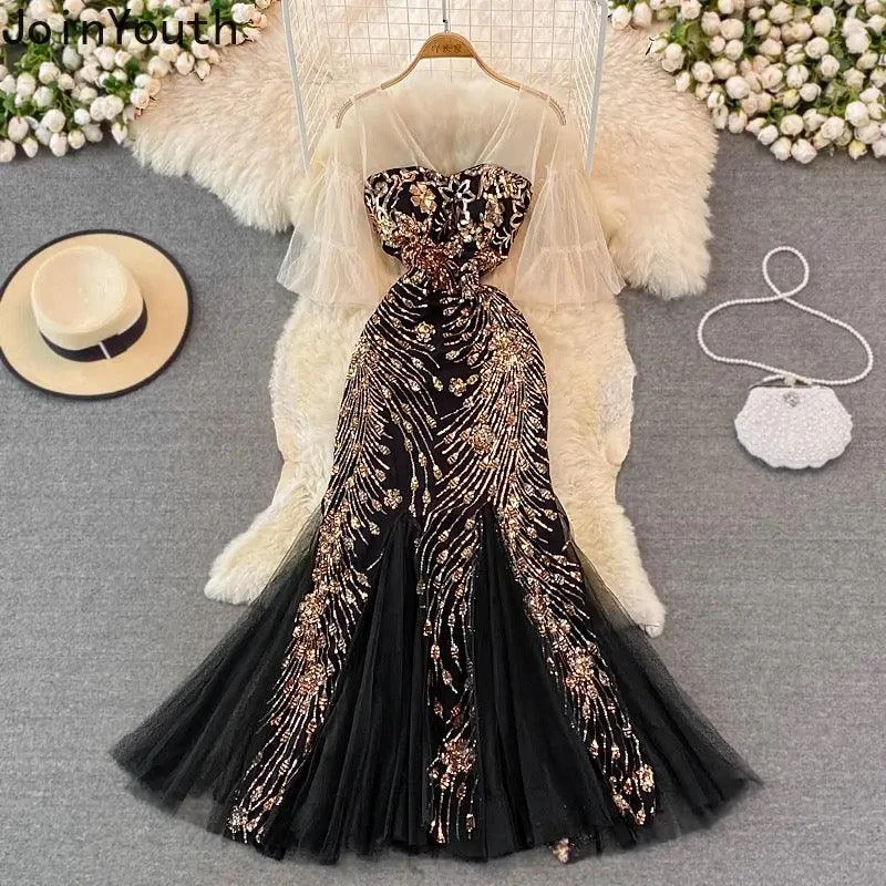 Women’s floral lace prom dress for a feminine touch -Jennifer Embellished Gown