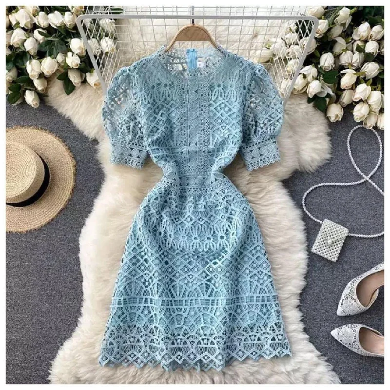 Women’s glamorous ball gown prom dress for princess feel -Latea Crochet Dress