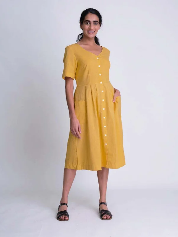 Day dress with sheer panels for playful vibe -Lena Cotton & Linen Day Dress | Mango Day dress with sheer panels for playful vibe -Lena Cotton & Linen Day Dress | Mango