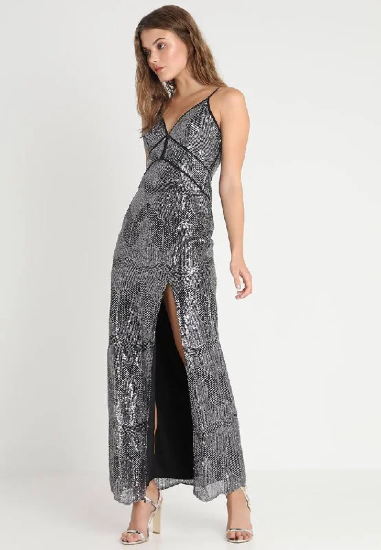 Women’s blue sequin prom dress for standout style -Madonna Sequin Dress