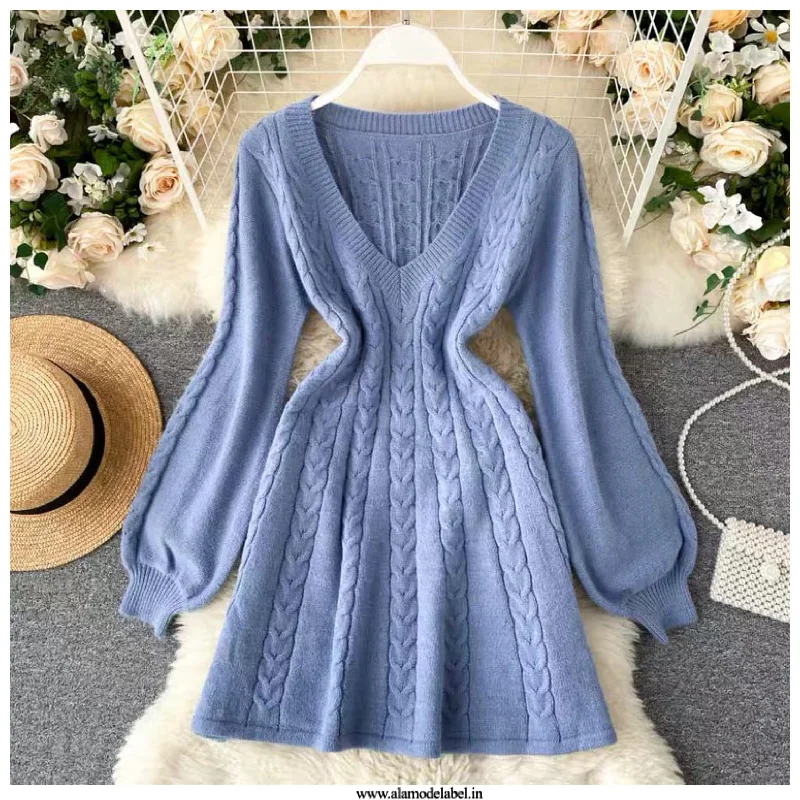 Women’s prom dress with tiered ruffles -Mitsy Knitted Dress