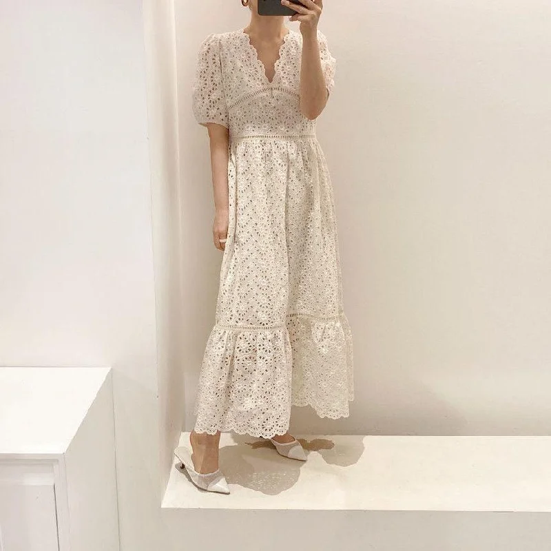 Day dress with flared sleeves for dramatic effect -Moscow Holiday Dress