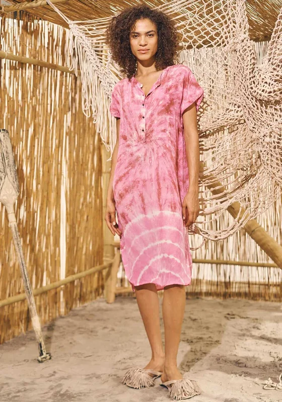 Wrap dresses for Easter brunch-NU Denmark Usiana Tunic Dress, Pink