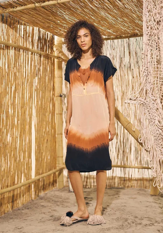 Women's wrap dresses with blooming flowers-Nu Denmark Usiana Tunic Dress, Apricot