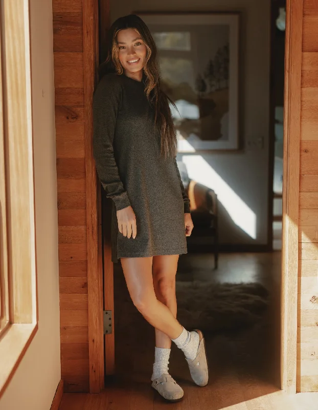 Day dress with satin finish for soft shine -Puremeso Everyday Dress in Charcoal