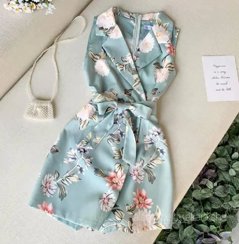 Women’s ivory prom dress for a neutral, elegant style -Ronita Floral Rompers
