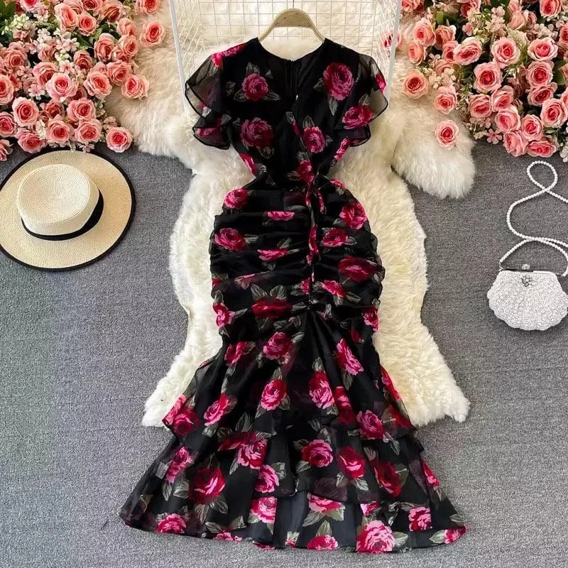 Women’s sparkly dress for prom with full coverage -Rosa Luxury Dress