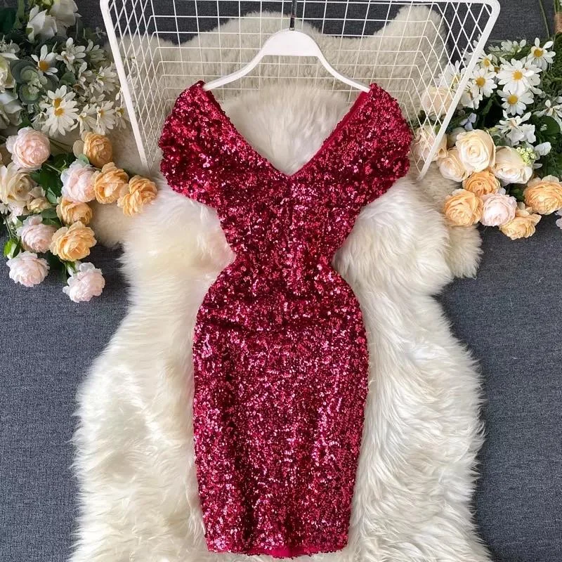 Women’s classic black prom dress for any occasion -El Sequined Dress