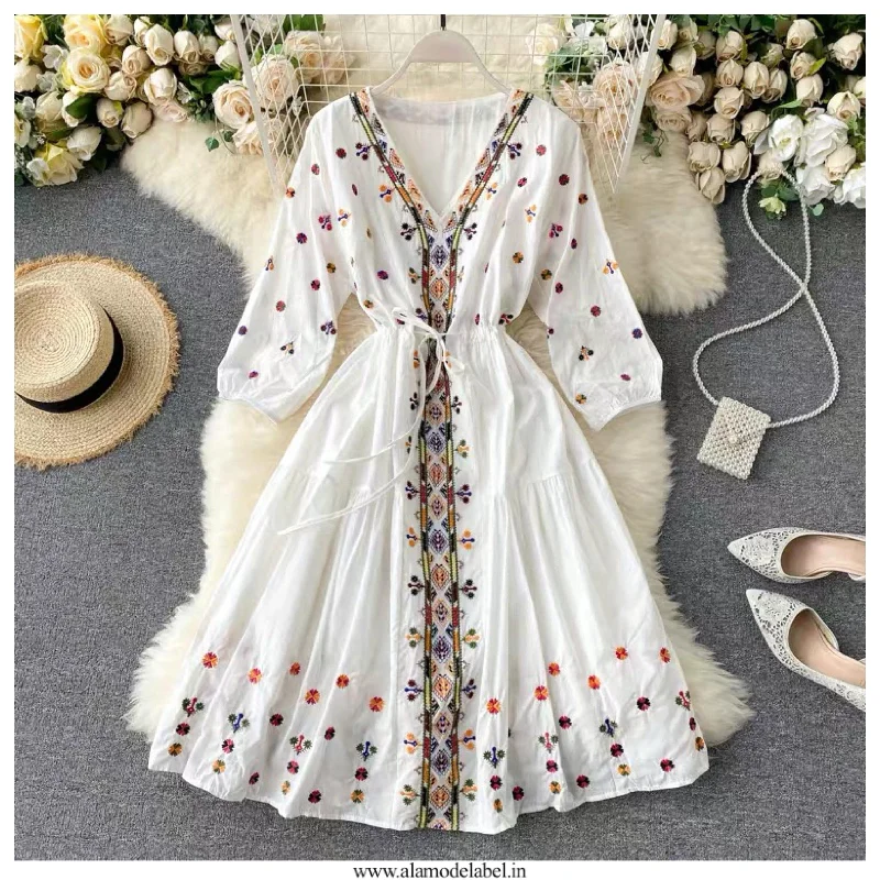 Women’s high-low prom dress for versatile look -Selena Embroidered Dress