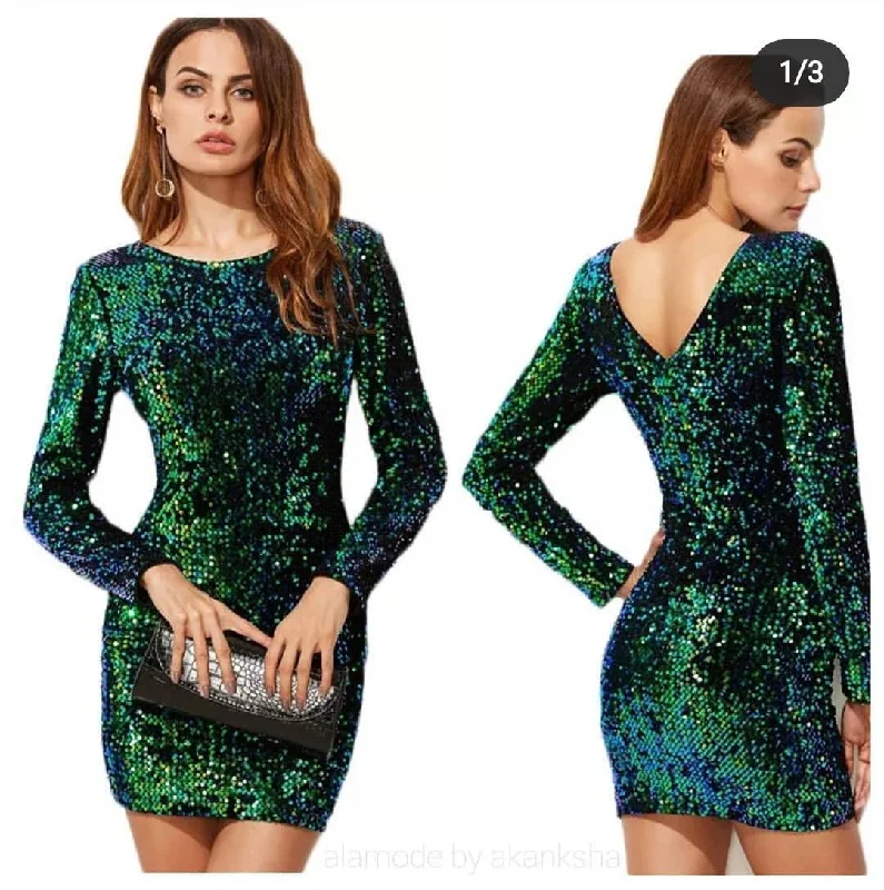 Women’s floral print prom dress for a feminine silhouette -Statement Sequined Dress Women’s floral print prom dress for a feminine silhouette -Statement Sequined Dress