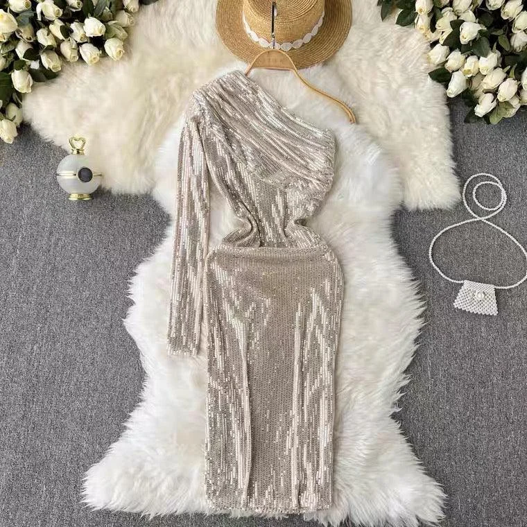 Women’s ivory lace prom dress for a soft, classic look -Suphur Statement Dress