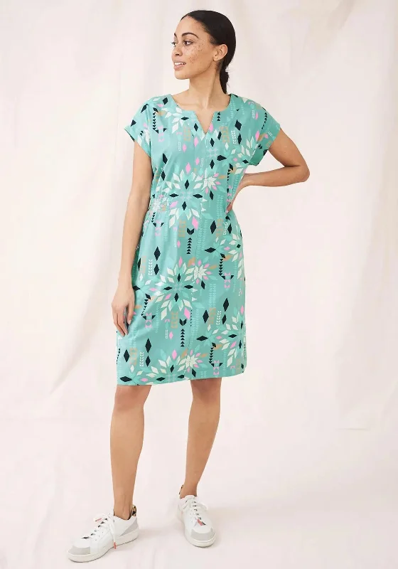 Wrap dresses for summer music festivals-White Stuff Penny Tunic Dress, Teal Multi