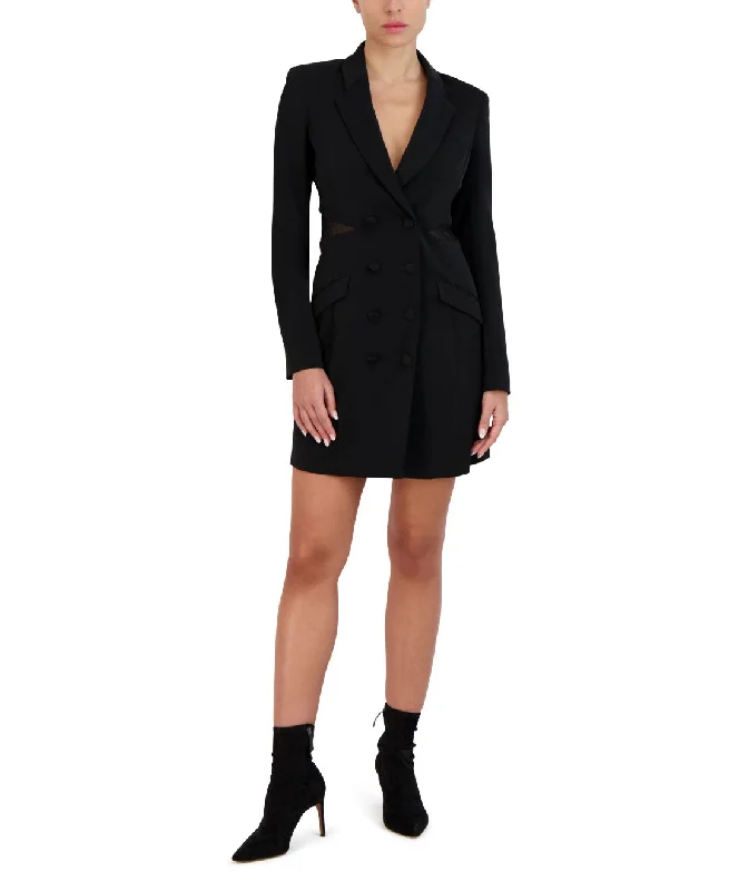Day dress with puff shoulders for dramatic flair -DAY DRESS
