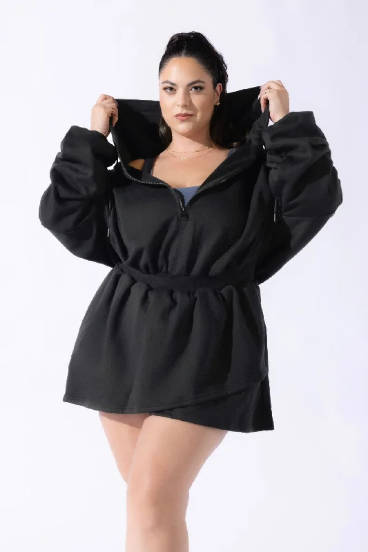 Day dress with tiered skirt for playful design -Game Day Dress - Black