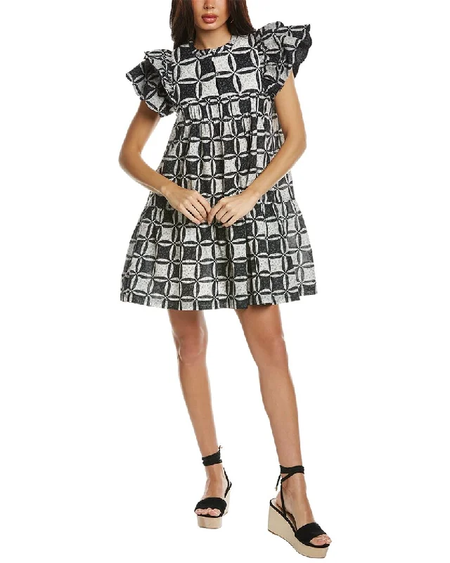 Women's wrap dresses with garden wedding-inspired guest outfits-SEA NY Catalina Calico Flutter Tunic Dress Women's wrap dresses with garden wedding-inspired guest outfits-SEA NY Catalina Calico Flutter Tunic Dress