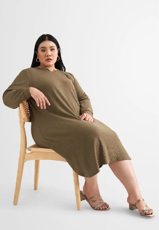 Women's wrap dresses with holiday-inspired outfits-Willow Waffle Long Tunic Dress