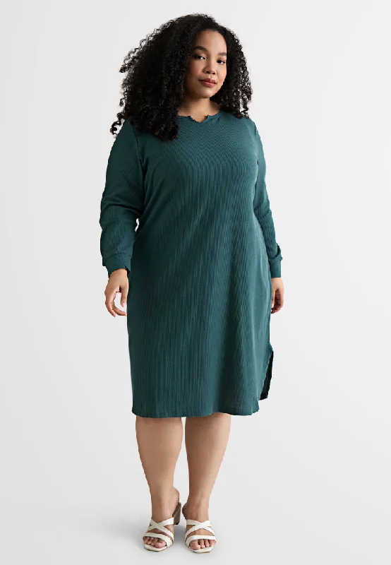 Wrap dresses for summer special occasions-Willow Waffle Long Tunic Dress
