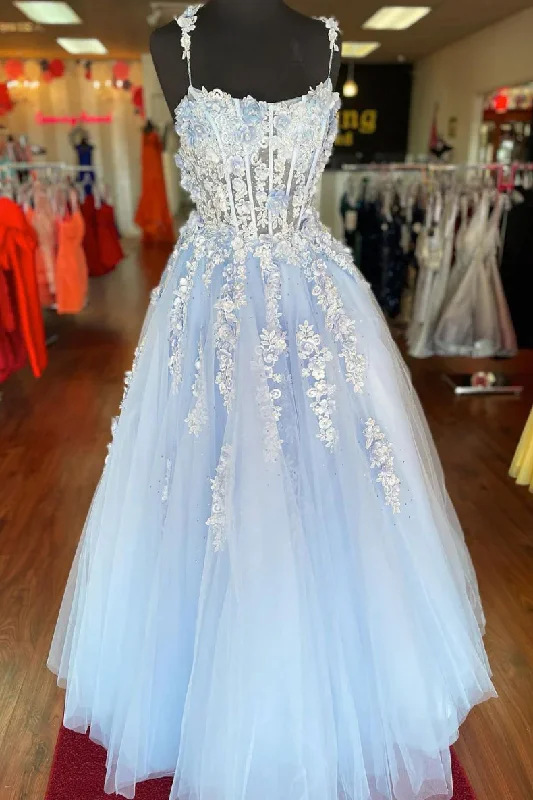 Women’s silk party dress with luxurious finish -BLUE SWEETHEART TULLE LACE APPLIQUE LONG PROM DRESS LACE FORMAL DRESS gh2313 Women’s silk party dress with luxurious finish -BLUE SWEETHEART TULLE LACE APPLIQUE LONG PROM DRESS LACE FORMAL DRESS gh2313