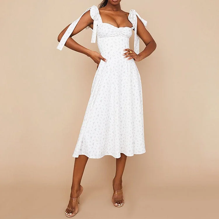 Women’s midi party dress for evening events -Floral Dress Women's Dress