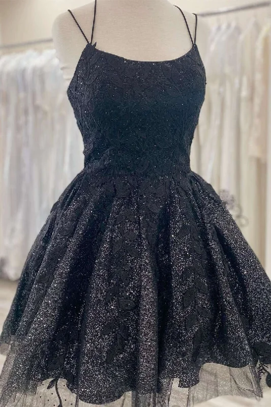 Women’s gold party dress for upscale events -Glitter Appliques Lace-Up A-Line Short Homecoming Dress gh1253 Women’s gold party dress for upscale events -Glitter Appliques Lace-Up A-Line Short Homecoming Dress gh1253