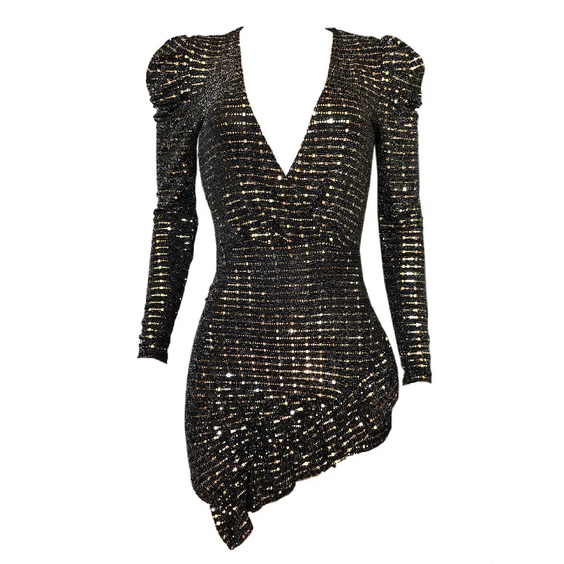 Women’s party dress with low back design -Ruffle Sequin Party Dress