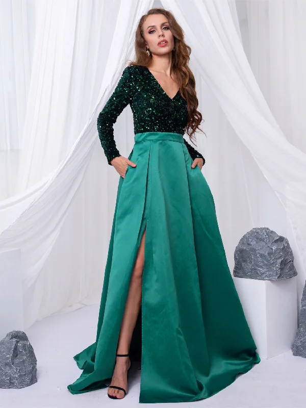 Women’s party dress with lace details -Stretch Sparkle Sequin