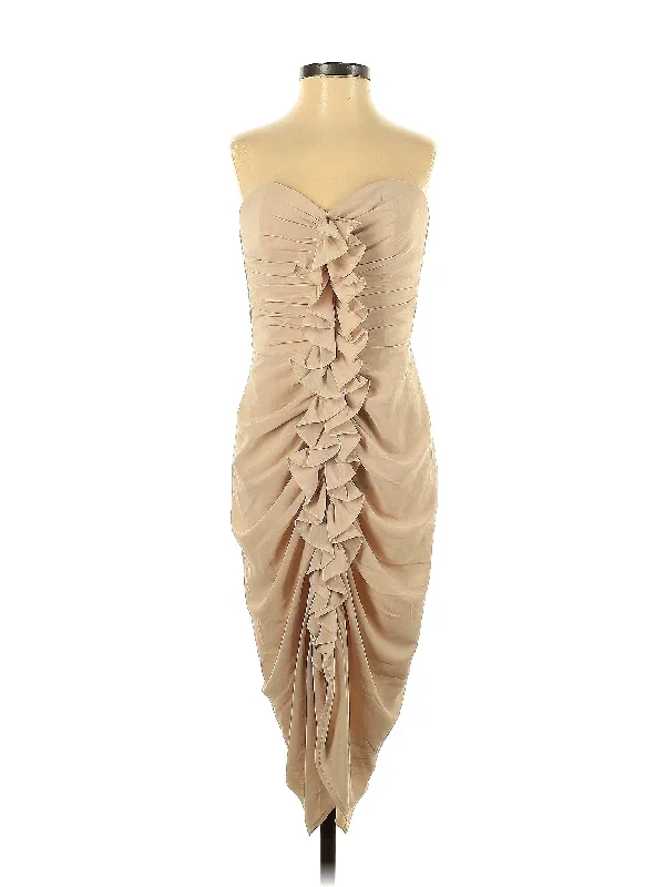 Cocktail dress with satin finish for smooth texture -Cocktail Dress