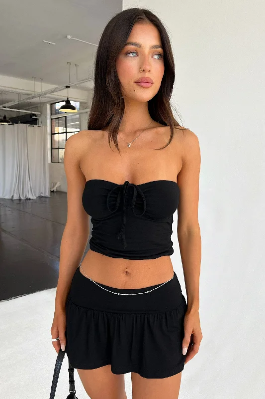 Women’s doll dress with a vintage vibe -Sorano Crop - Black